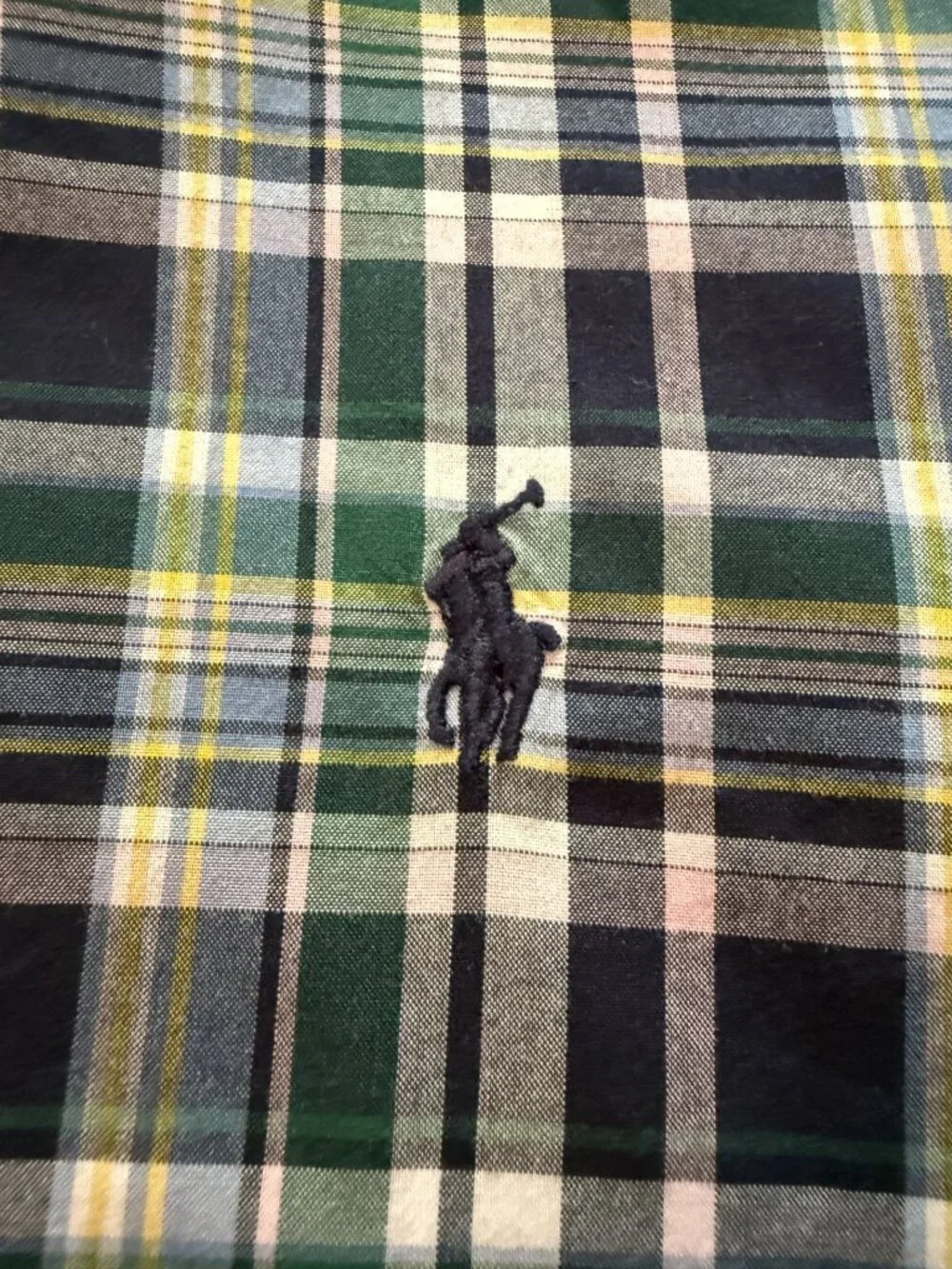 Boys Large 14-16 Ralph Lauren Polo Button Down Long Sleeve Blue Plaid Shirt Logo